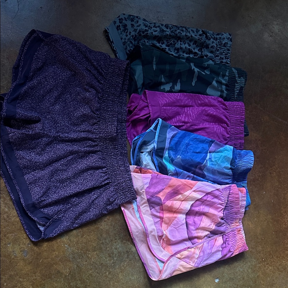 Athleta Black and White Mesh Racer Shorts